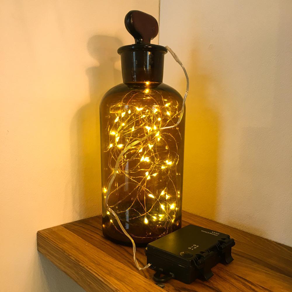 APOTHEKERFLASCHE KLEIN MIT BATTERIE-LICHTERKETTE - DAS_OBJEKT (4421831327825)