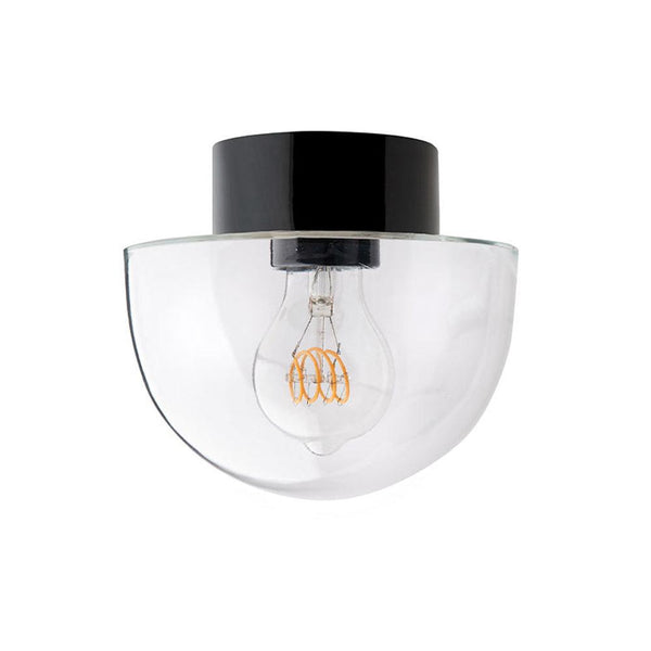 DECKENLEUCHTE 016 PORZELLAN SCHWARZ MIT GLAS IP54 - DAS_OBJEKT (4705028997201)
