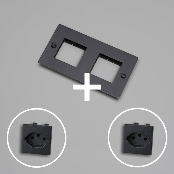 KIT 2G - 2x SCHWEIZER STECKDOSE TYP J (T13) - DAS_OBJEKT (7740323365077)