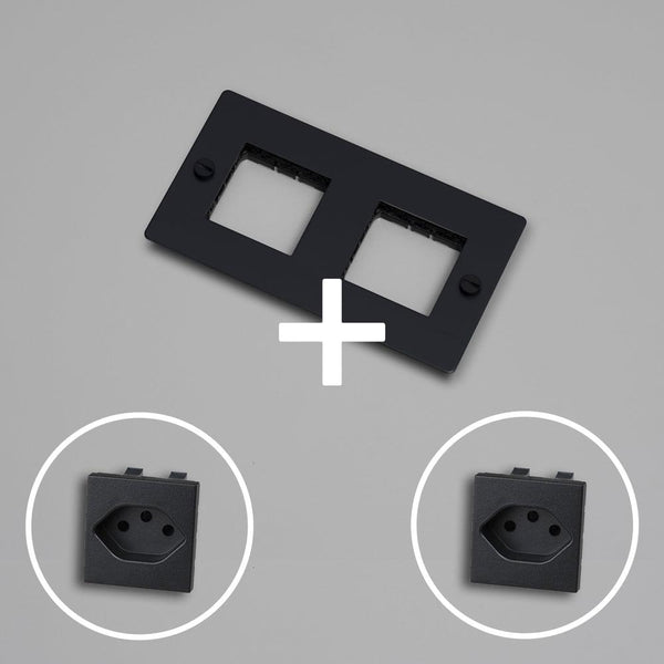 KIT 2G - 2x SCHWEIZER STECKDOSE TYP J (T13) - DAS_OBJEKT (7740323365077)