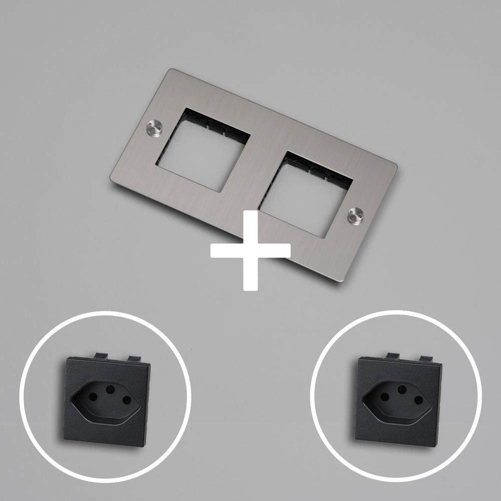 KIT 2G - 2x SCHWEIZER STECKDOSE TYP J (T13) - DAS_OBJEKT (7740323365077)