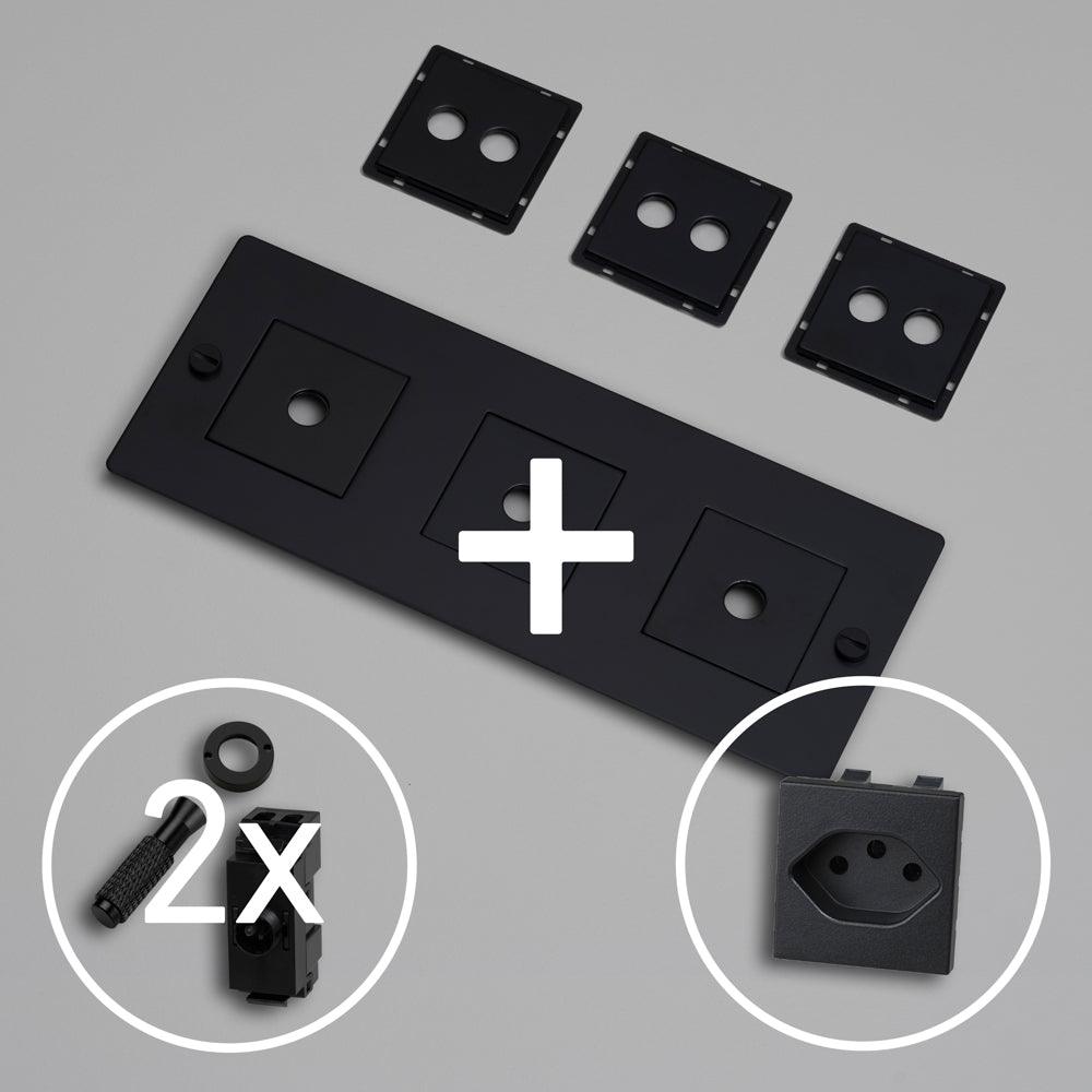 KIT 3G - 2x KIPPSCHALTER MIT SCHWEIZER STECKDOSE TYP J (T13) - DAS_OBJEKT (7740360229077)