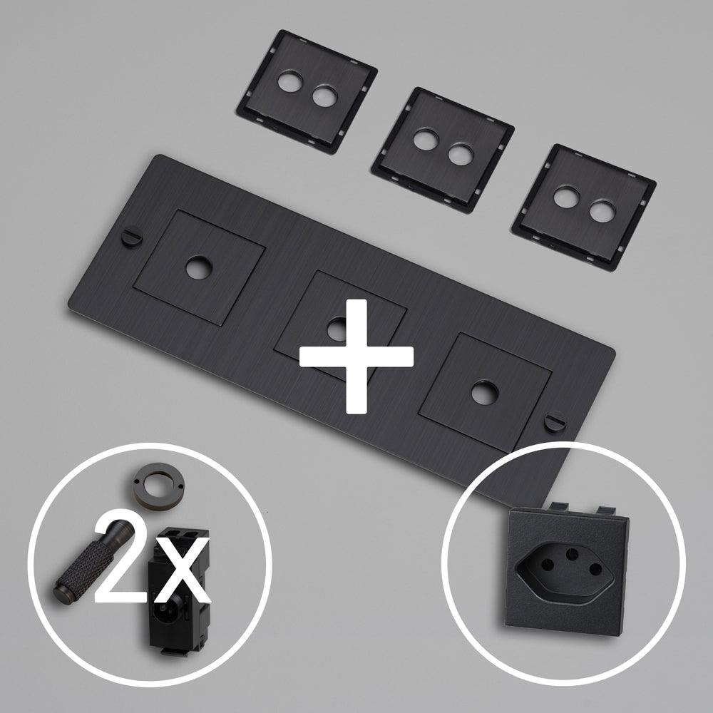 KIT 3G - 2x KIPPSCHALTER MIT SCHWEIZER STECKDOSE TYP J (T13) - DAS_OBJEKT (7740360229077)