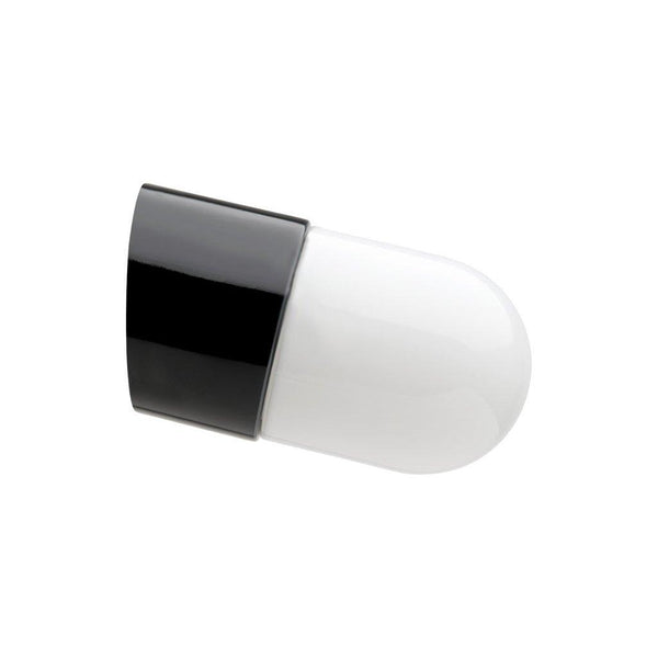 WANDLEUCHTE 016 PORZELLAN SCHWARZ MIT GLAS IP54 - DAS_OBJEKT (4705047117905)