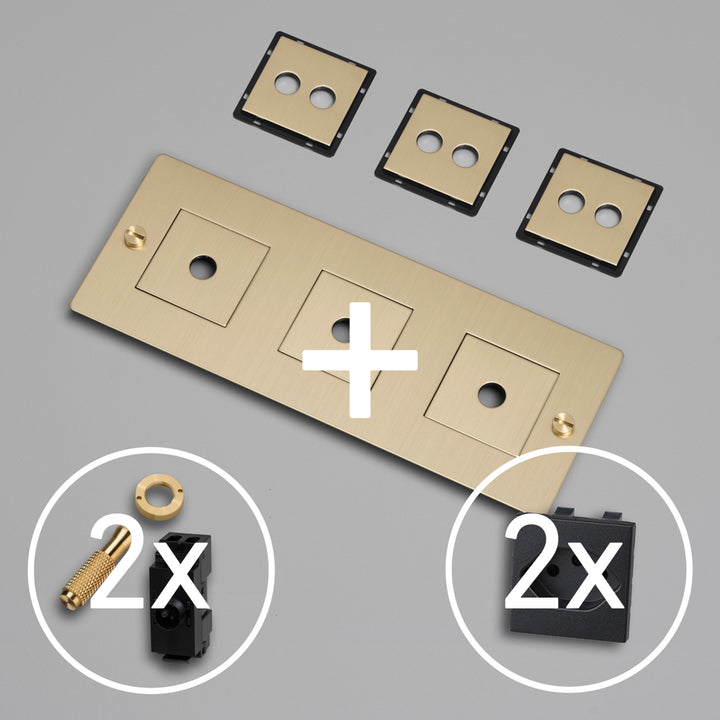KIT 3G - DOPPEL-KIPPSCHALTER MIT 2x SCHWEIZER STECKDOSE TYP J (T13)