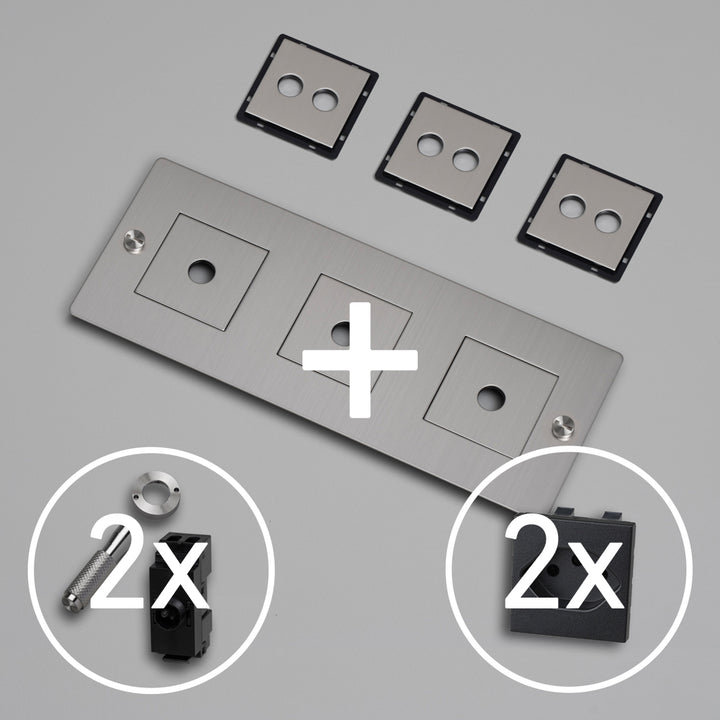 KIT 3G - DOPPEL-KIPPSCHALTER MIT 2x SCHWEIZER STECKDOSE TYP J (T13)