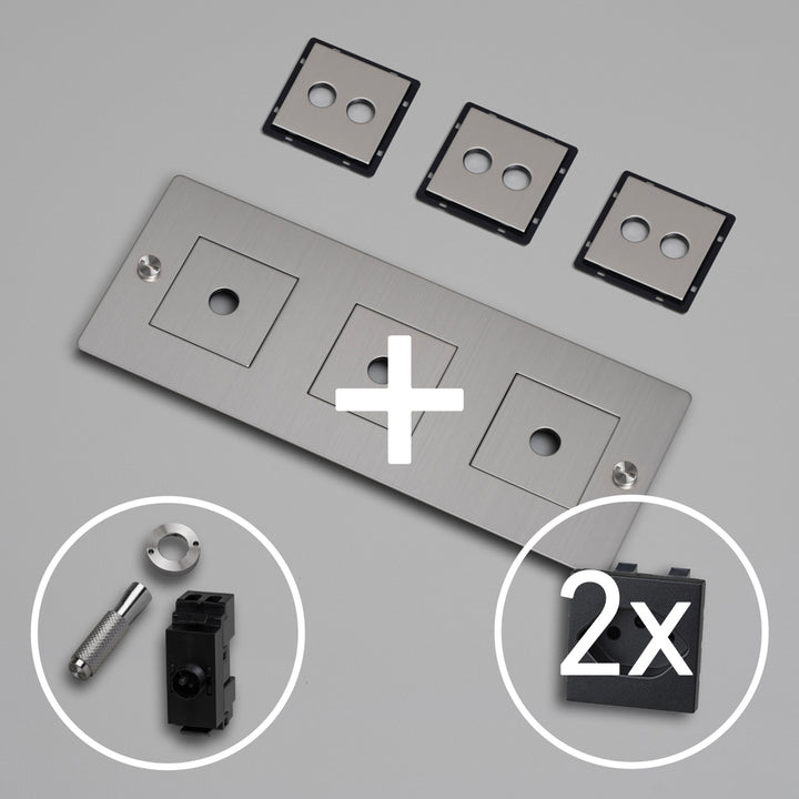 KIT 3G - EINZEL-KIPPSCHALTER MIT 2x SCHWEIZER STECKDOSE TYP J (T13)