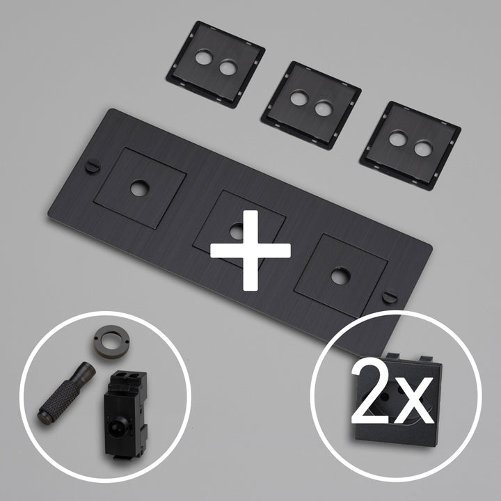KIT 3G - EINZEL-KIPPSCHALTER MIT 2x SCHWEIZER STECKDOSE TYP J (T13)