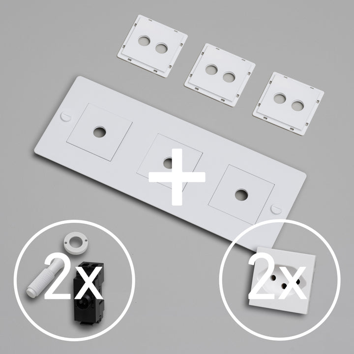 KIT 3G - DOPPEL-KIPPSCHALTER MIT 2x SCHWEIZER STECKDOSE TYP J (T13)