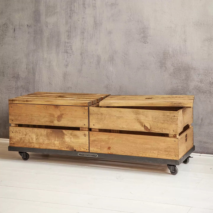 ROLLWAGEN MIT HOLZKISTE TYP 2 – DOPPEL-ROLLWAGEN