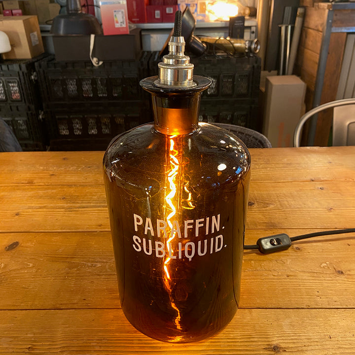 LAMPE APOTHEKERFLASCHE BESCHRIFTET – MITTEL