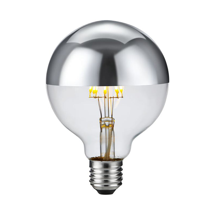 KOPFSPIEGEL LED RETROFIT – E27 / 7W / G95 – SILBER