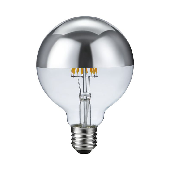 KOPFSPIEGEL LED RETROFIT – E27 / 7W / G95 – SILBER