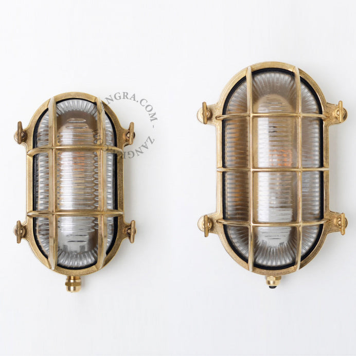 BULLAUGE OVAL MESSING – WANDLEUCHTE