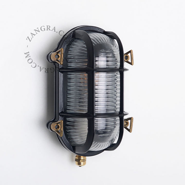 BULLAUGE OVAL SCHWARZES MESSING – WANDLEUCHTE GROSS (8477266247893)