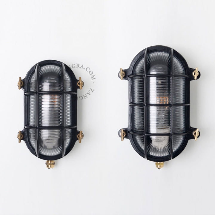 BULLAUGE OVAL SCHWARZES MESSING – WANDLEUCHTE GROSS (8477266247893) (8477270540501)