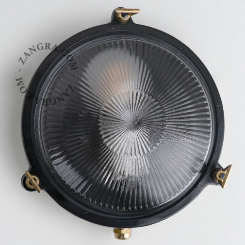 BULLAUGE TYP 126 MESSING / SCHWARZ – WANDLEUCHTE
