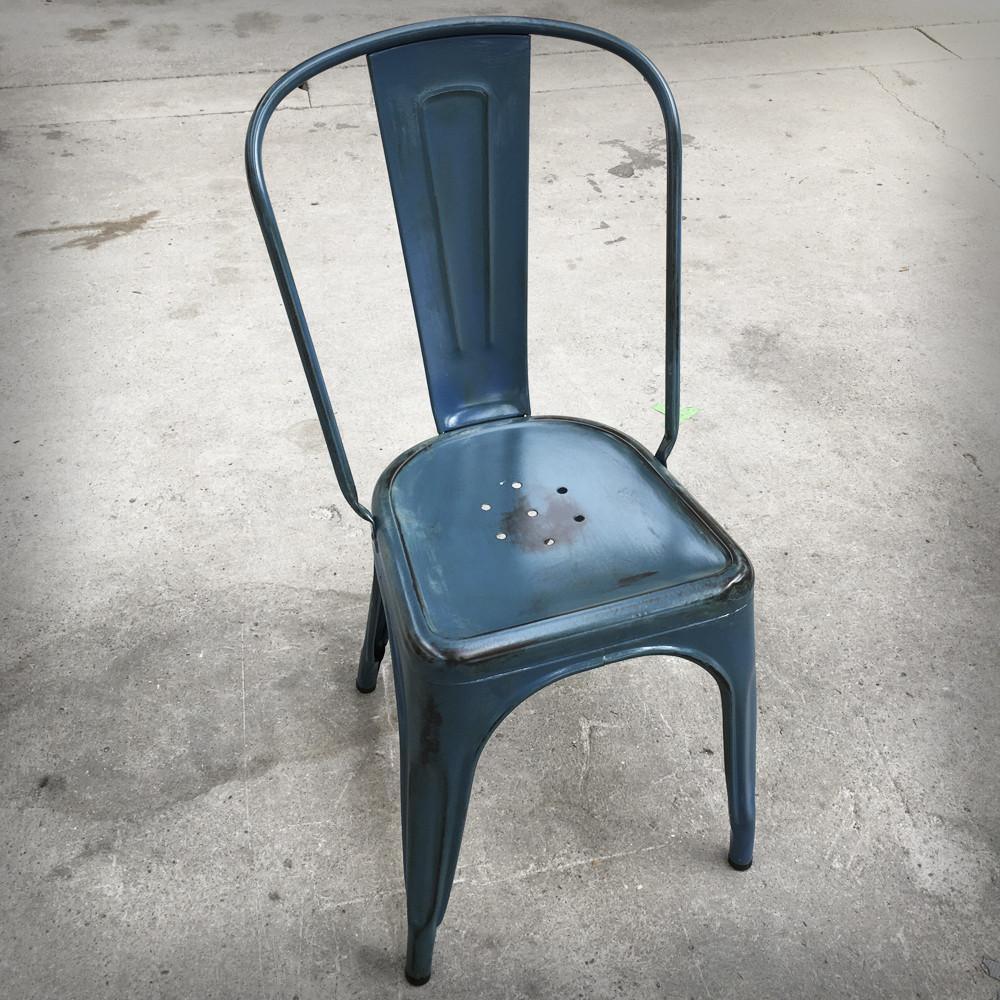 Tolix A Stuhl Raw Patiniert Blau