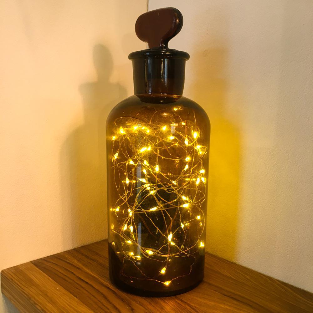 APOTHEKERFLASCHE KLEIN MIT BATTERIE-LICHTERKETTE - DAS_OBJEKT (4421831327825)