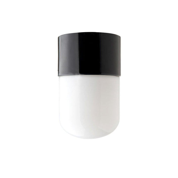DECKENLEUCHTE 005 PORZELLAN SCHWARZ MIT GLAS IP54 - DAS_OBJEKT (7660944523477)