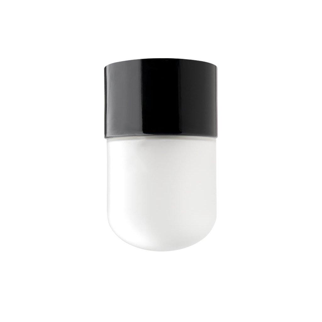 DECKENLEUCHTE 005 PORZELLAN SCHWARZ MIT GLAS IP54 - DAS_OBJEKT (7660944523477)