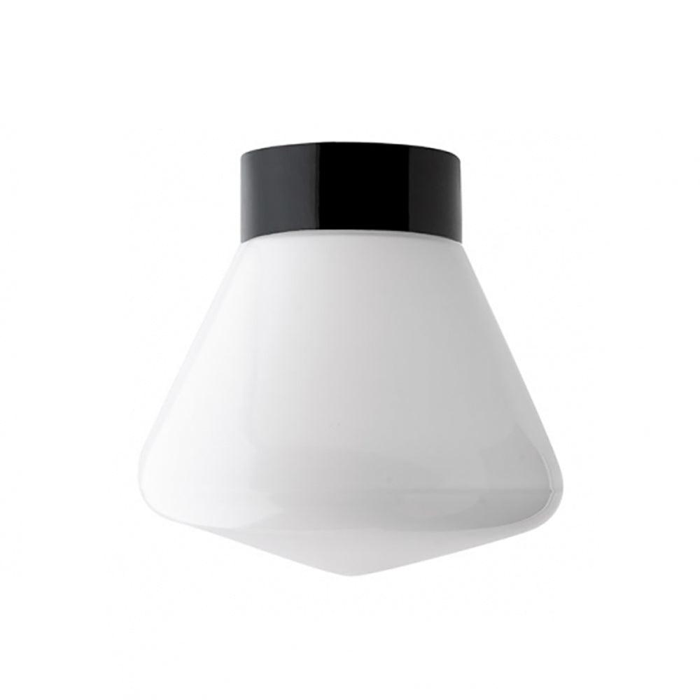 DECKENLEUCHTE 016 PORZELLAN SCHWARZ MIT GLAS IP54 - DAS_OBJEKT (4705028997201)