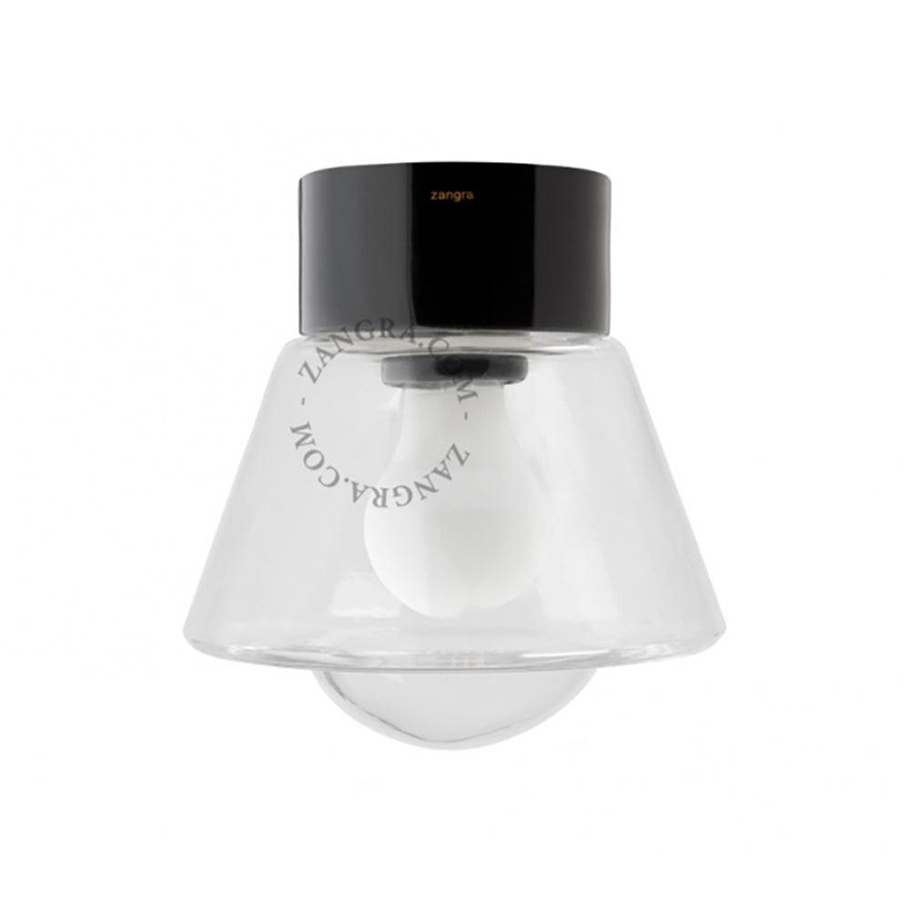DECKENLEUCHTE 016 PORZELLAN SCHWARZ MIT GLAS IP54 - DAS_OBJEKT (4705028997201)