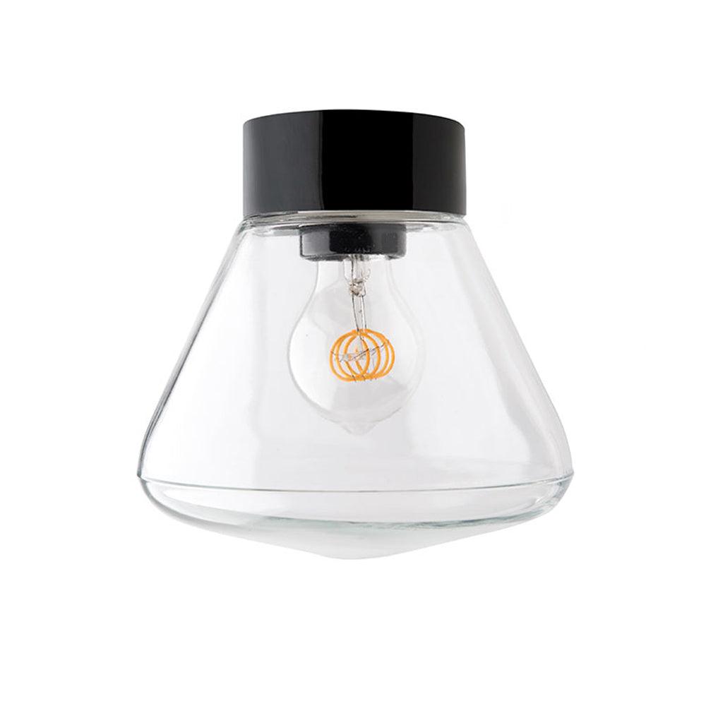 DECKENLEUCHTE 016 PORZELLAN SCHWARZ MIT GLAS IP54 - DAS_OBJEKT (4705028997201)