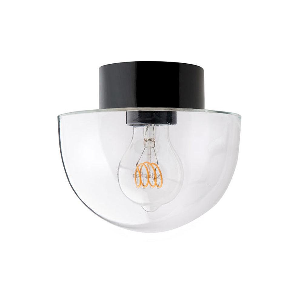 DECKENLEUCHTE 016 PORZELLAN SCHWARZ MIT GLAS IP54 - DAS_OBJEKT (4705028997201)
