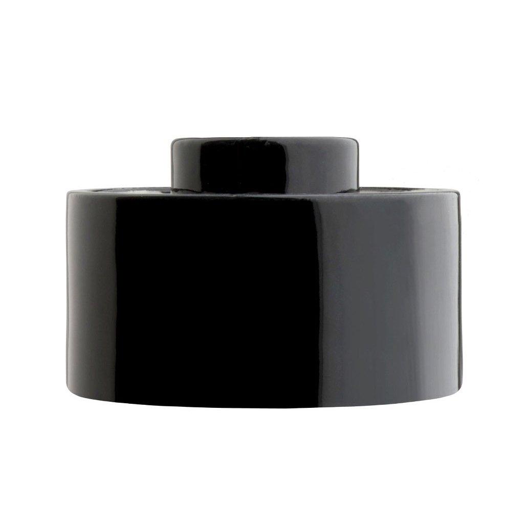 DECKENLEUCHTE 016 PORZELLAN SCHWARZ MIT GLAS IP54 - DAS_OBJEKT (4705028997201)