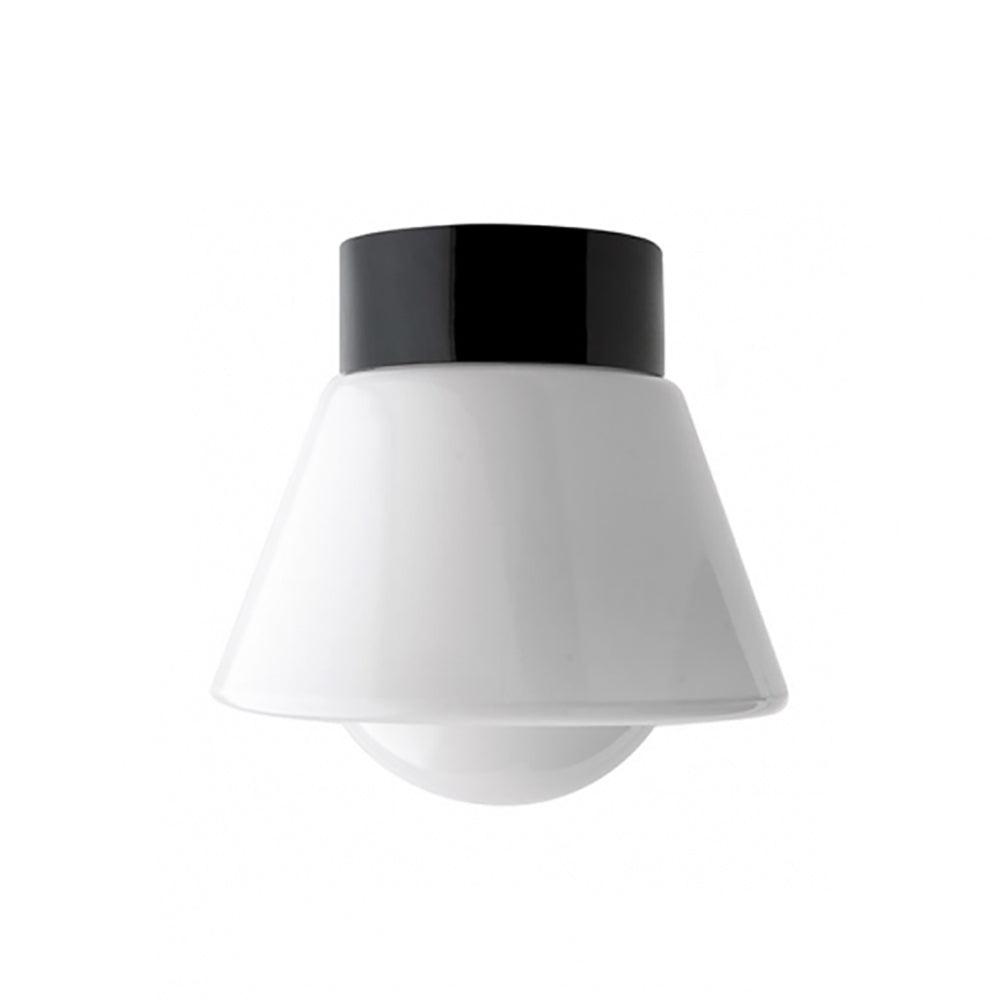 DECKENLEUCHTE 016 PORZELLAN SCHWARZ MIT GLAS IP54 - DAS_OBJEKT (4705028997201)