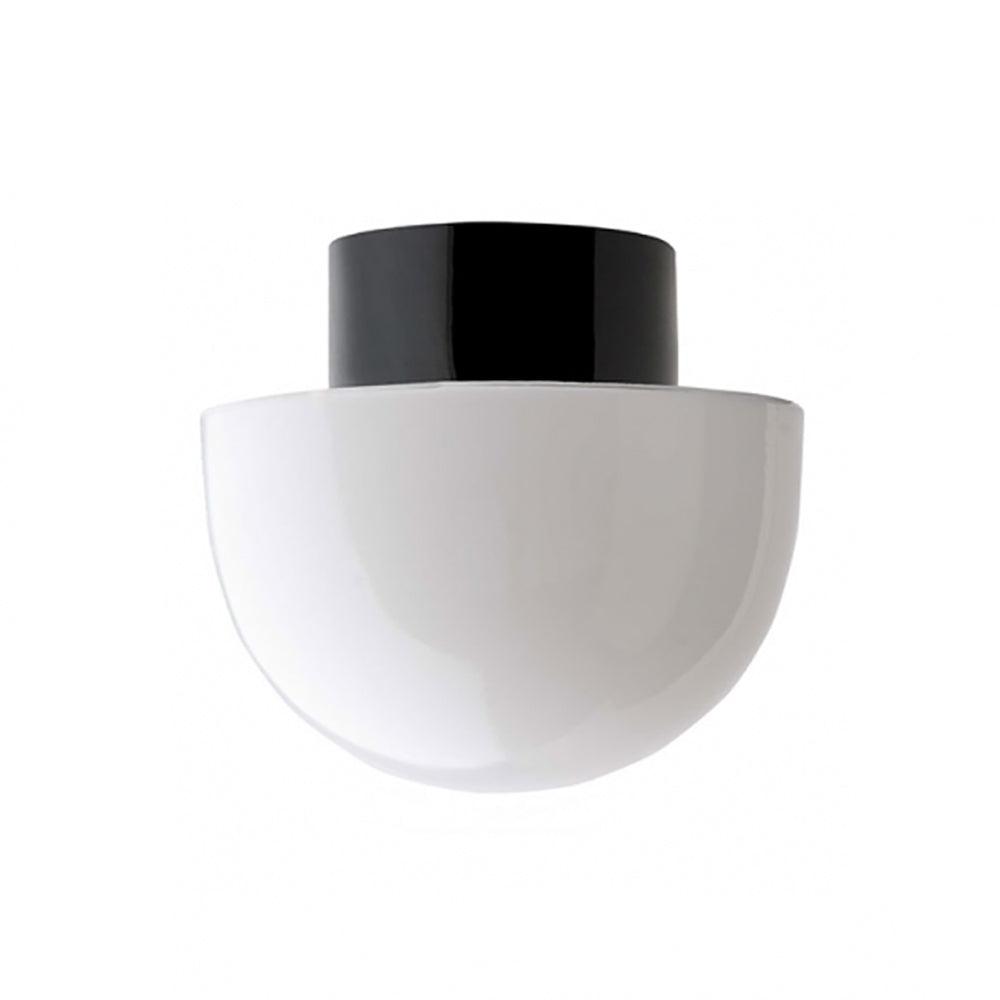 DECKENLEUCHTE 016 PORZELLAN SCHWARZ MIT GLAS IP54 - DAS_OBJEKT (4705028997201)