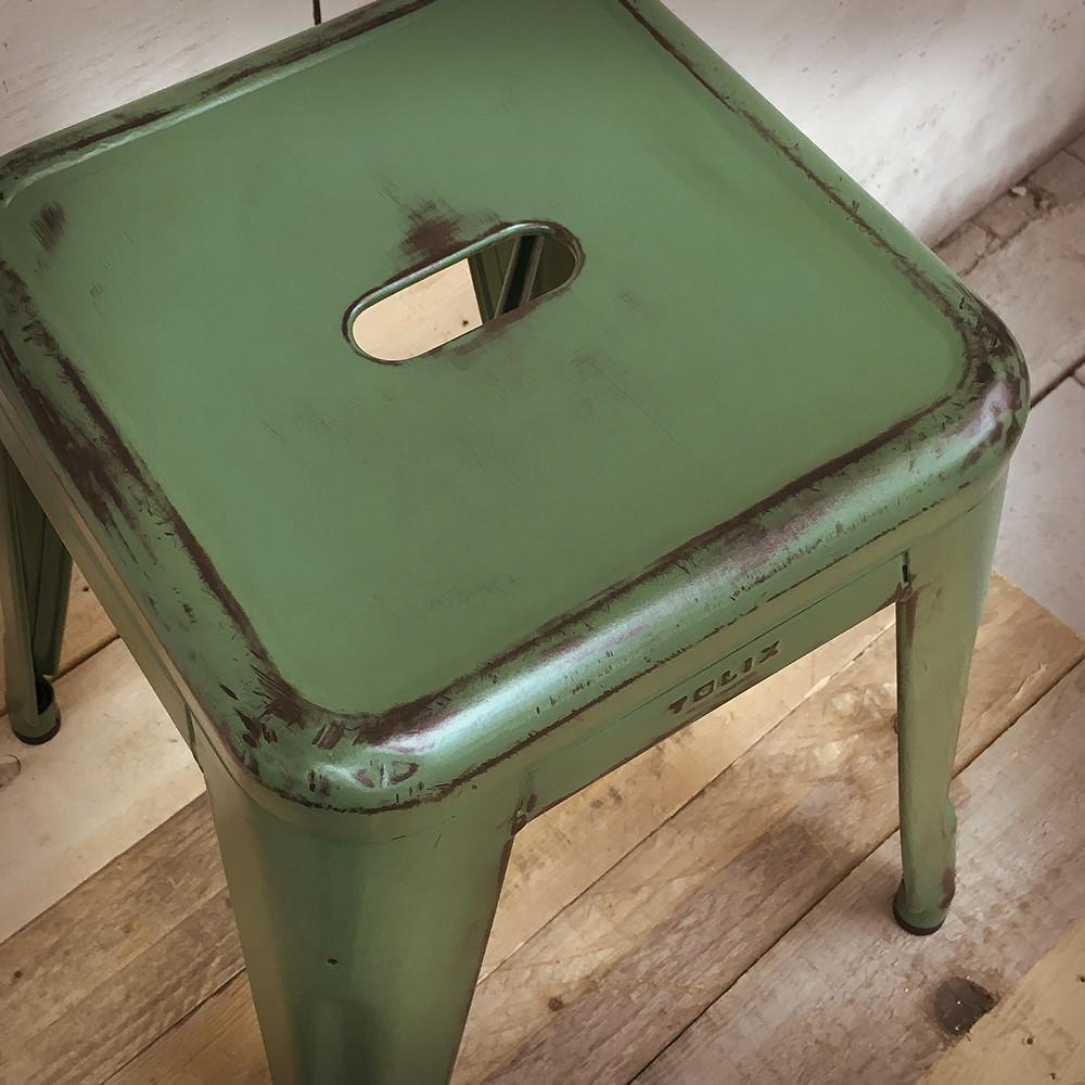 HOCKER H45 RAW PATINIERT GRÜN - DAS_OBJEKT (9332954121)