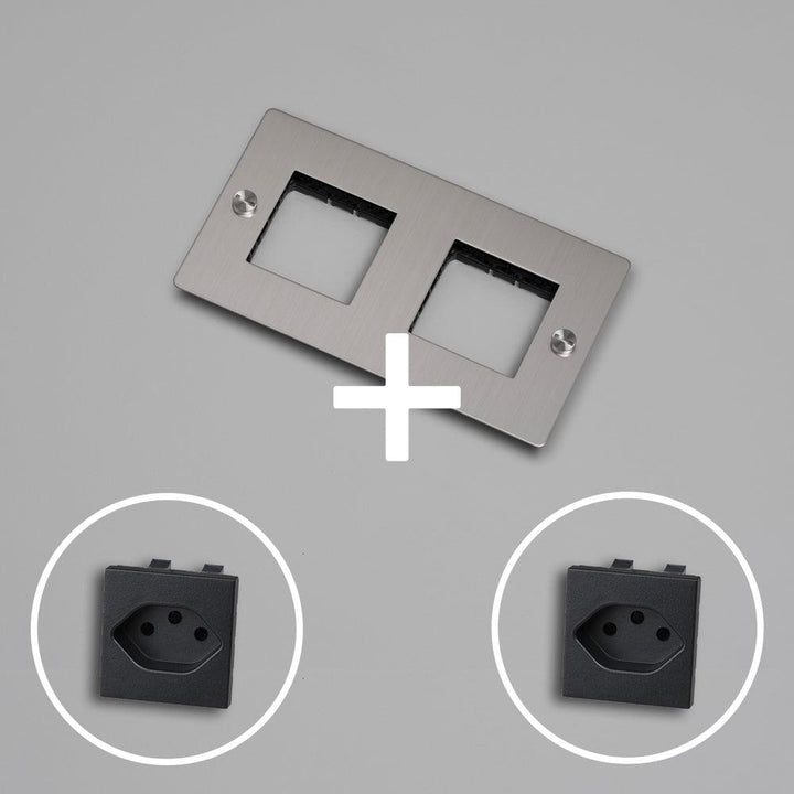 KIT 2G - 2x SCHWEIZER STECKDOSE TYP J (T13) - DAS_OBJEKT (7740323365077)