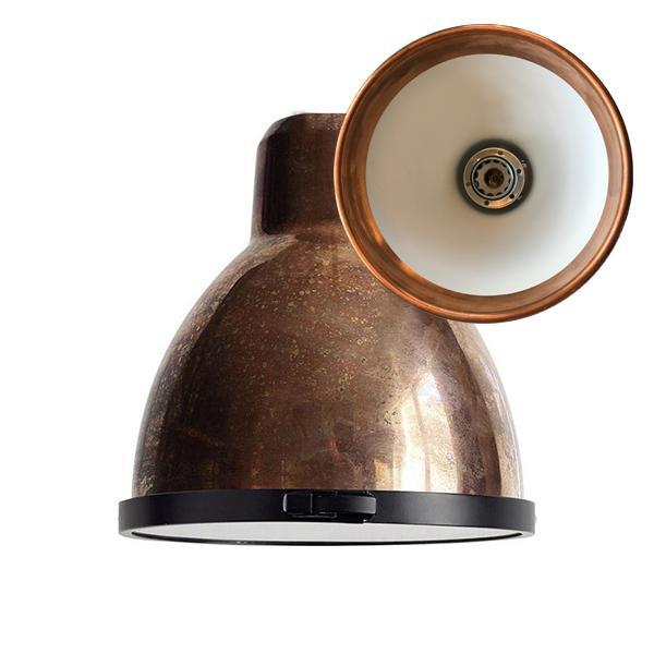 LAMPE GRAS Nº 304 CLASSIC OUTDOOR SEASIDE Wandlampe DCW EDITIONS Edelstahl Roh Rund Kupfer Roh, weiss (9168453065)