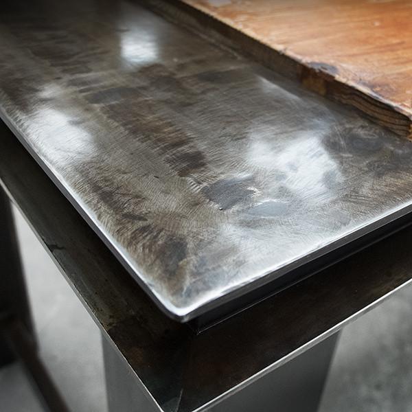TISCH STAHL 37 MIT INTEGRIERTER VINTAGE-HOLZTÜRE - DAS_OBJEKT (9333076297)
