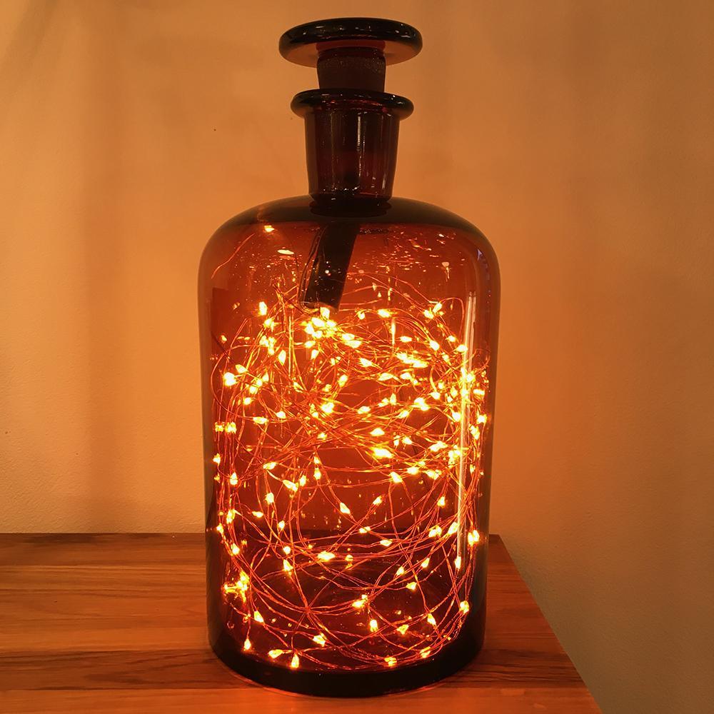 VINTAGE APOTHEKERFLASCHE KLEIN MIT LICHTERKETTE - DAS_OBJEKT (4406400057425)