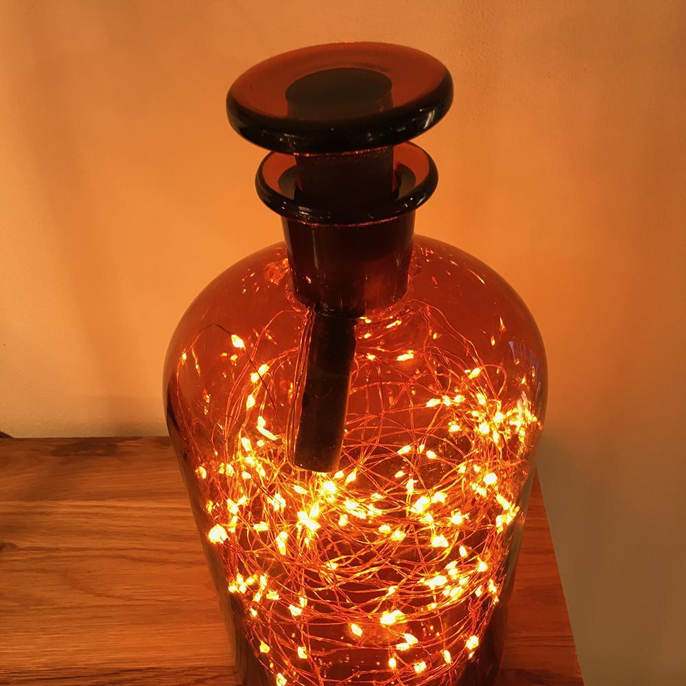 VINTAGE APOTHEKERFLASCHE KLEIN MIT LICHTERKETTE - DAS_OBJEKT (4406400057425)