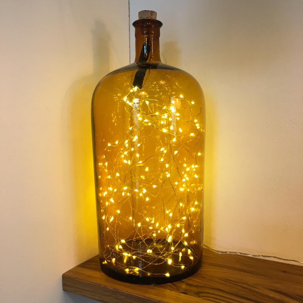 VINTAGE APOTHEKERFLASCHE MIT LICHTERKETTE - DAS_OBJEKT (4113640259665)