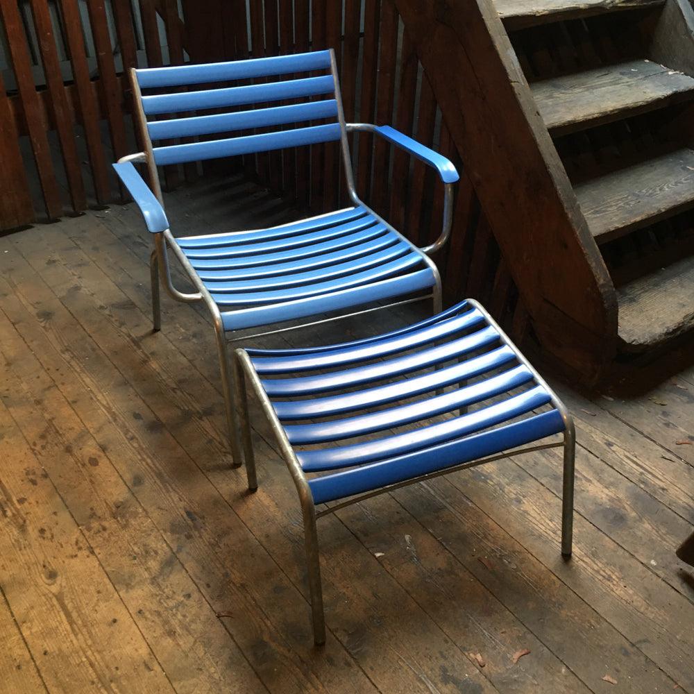 VINTAGE FUSSSCHEMEL MODELL 21 BLAU - DAS_OBJEKT (9912434953)