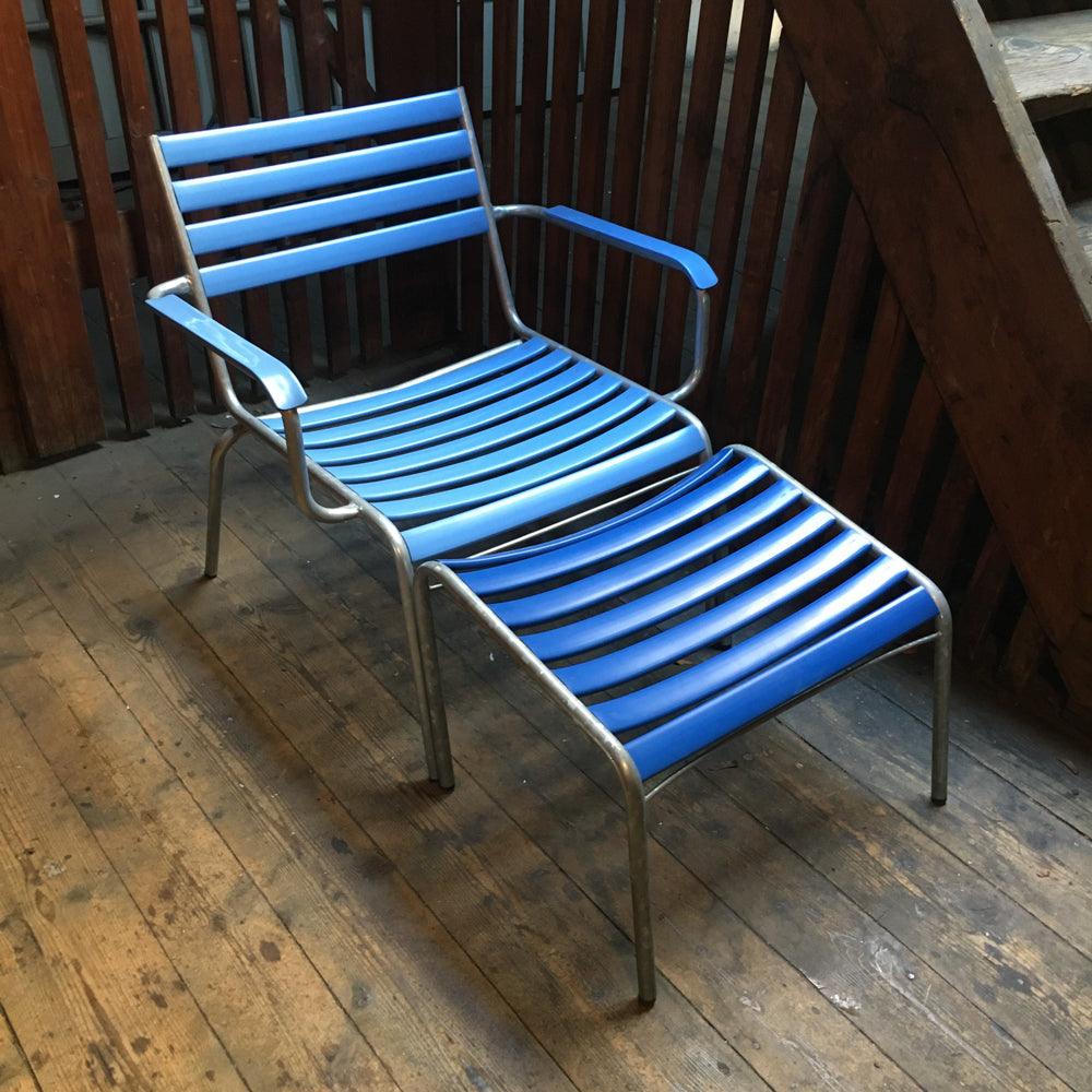 VINTAGE FUSSSCHEMEL MODELL 21 BLAU - DAS_OBJEKT (9912434953)