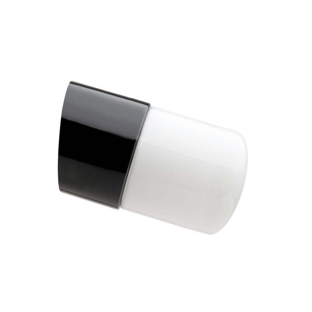 WANDLEUCHTE 005 PORZELLAN SCHWARZ MIT GLAS IP54 - DAS_OBJEKT (7660974342357)