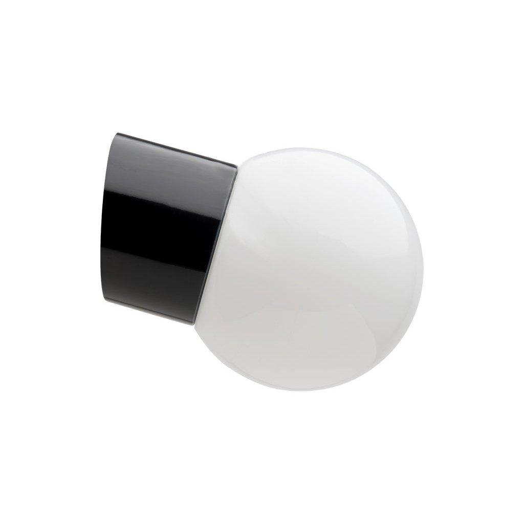 WANDLEUCHTE 016 PORZELLAN SCHWARZ MIT GLAS IP54 - DAS_OBJEKT (4705047117905)