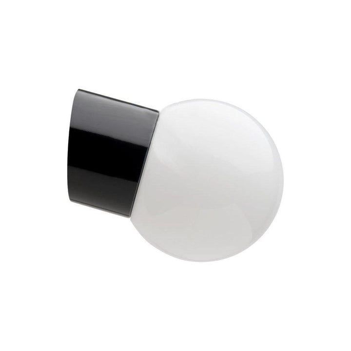WANDLEUCHTE 016 PORZELLAN SCHWARZ MIT GLAS IP54 - DAS_OBJEKT (4705047117905)