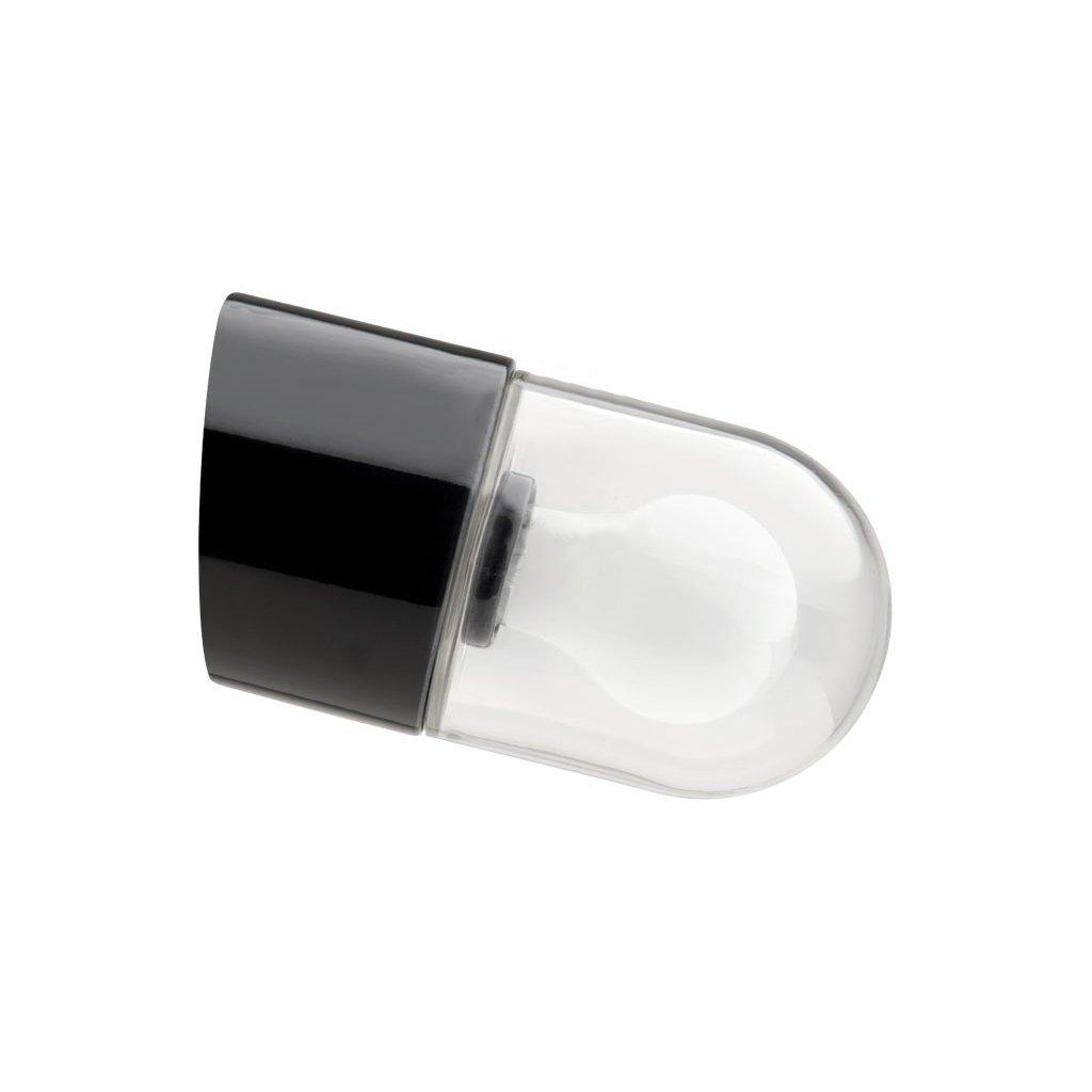 WANDLEUCHTE 016 PORZELLAN SCHWARZ MIT GLAS IP54 - DAS_OBJEKT (4705047117905)