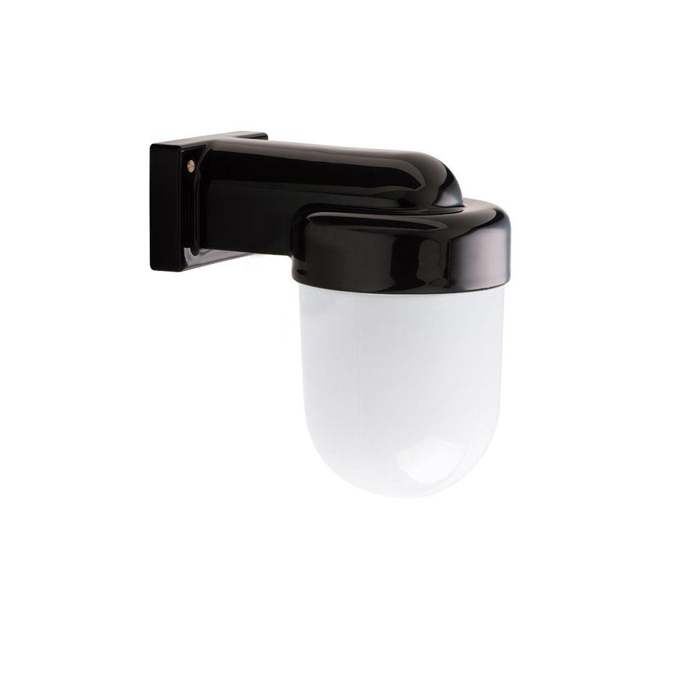WANDLEUCHTE PORZELLAN SCHWARZ 008 MIT GLAS IP54 - DAS_OBJEKT (4705109114961)